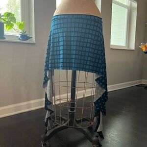 Blue and black Checkered Women's mini Skirt